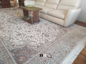 Ковер Tabriz бежевый с оливковым, машинно-ручной работы, Иран GSS-1523 beige — изображение 16