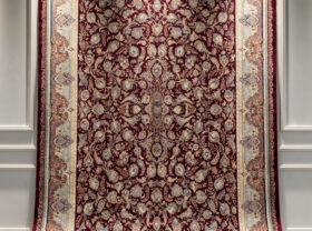 Бордовый ковер Qum, модальный шелк, Иран, Shila red GMS40